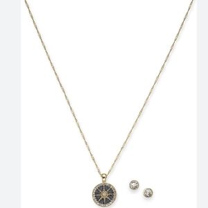 Charter Club Gold-tone Crystal Nautical Pendant Necklace & Stud Earrings Set 17